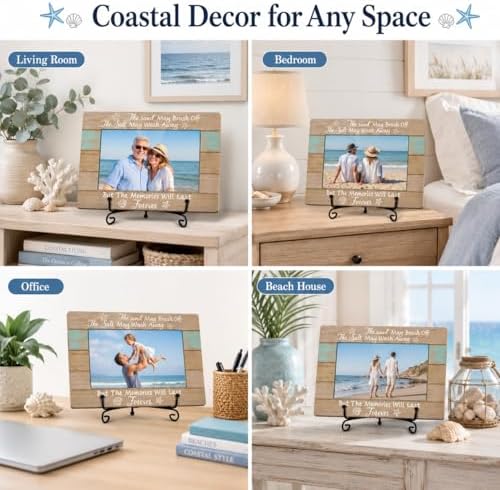 Beach Picture Frame 4x6 |Coastal Home Decor for Shelf Tabletop