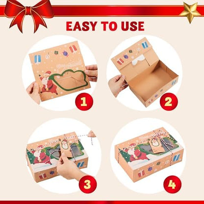 JOYIN 24 PCS Christmas Cookie Gift Baking Box 8.75" x 5.75" x 2.75”