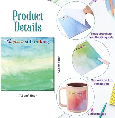 12 Pcs Funny Sticky Notes, Snarky Cute Note Pads for Work,Lovely Style