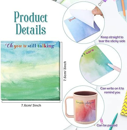 12 Pcs Funny Sticky Notes, Snarky Cute Note Pads for Work,Lovely Style