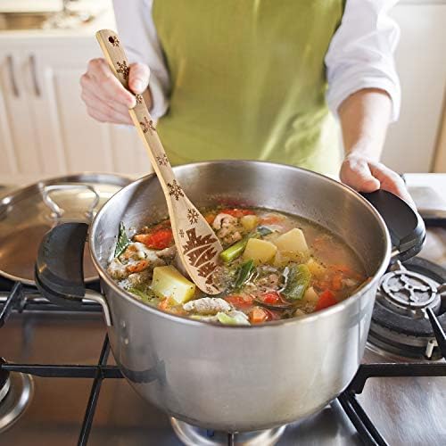 Boao 5 Pcs Christmas Wooden Spoons Set Christmas Kitchen Utensils
