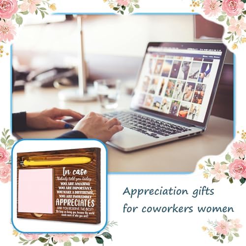 Appreciation Gift, Inspirational Wooden Sticky Note Holder for