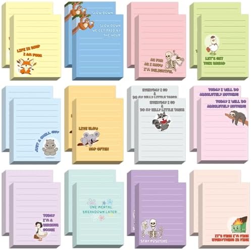 24Pcs Funny Sticky Notes for Work Sarcastic Pads Self Adhesive