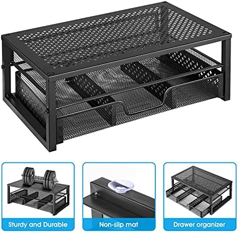 Simple Trending Monitor Stand Riser with Drawer, Laptop Stand for Desk