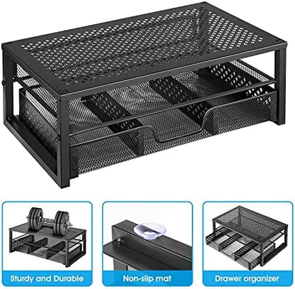 Simple Trending Monitor Stand Riser with Drawer, Laptop Stand for Desk