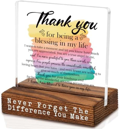 Thank You Plaque, Mentor Appreciation Gift, Inspirational Desk Decor