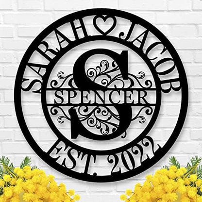Personalized Metal Signs |Custom Monogram Name Sign | Wedding Gifts