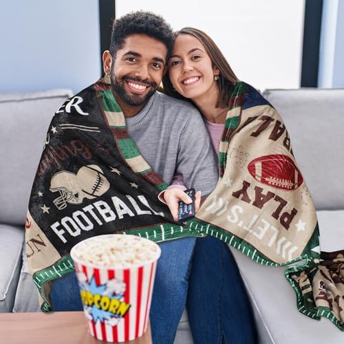 Large Football Throw Blanket for Adult Men Boys, Football Lovers