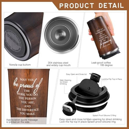 4 Pcs Thank You Gift Set for Men Women 17 oz Tumbler with Lid