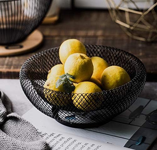 Cq acrylic Metal Wire Fruit Basket,Large Round Storage Baskets for