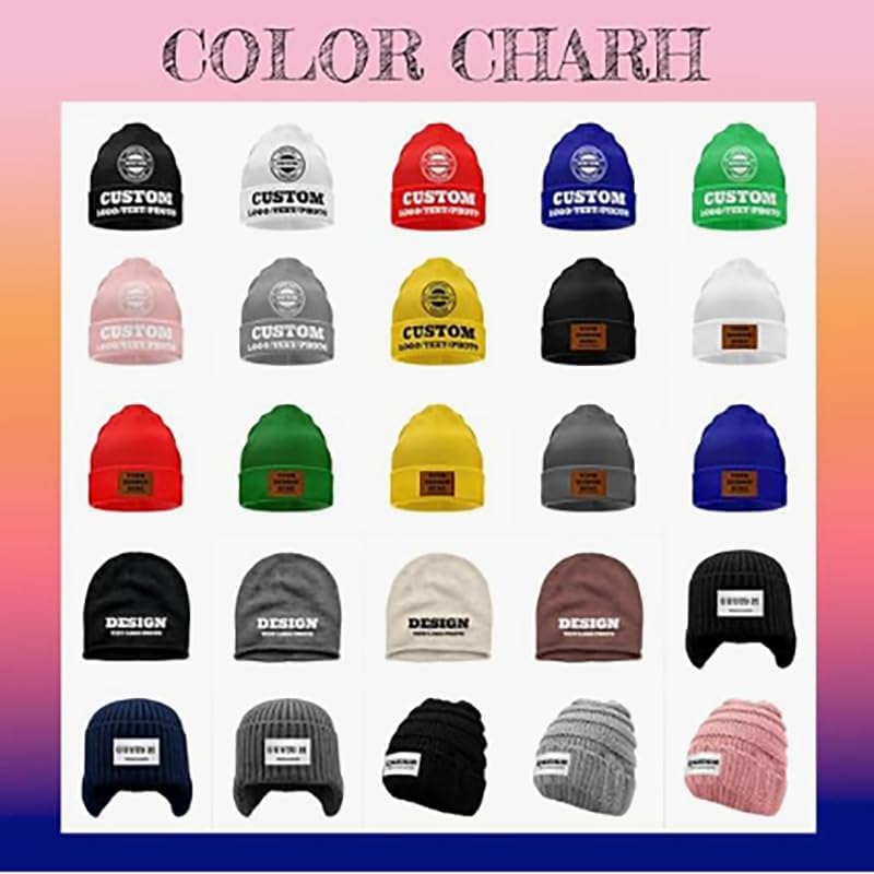 Custom Beanie Hats for Men Women Custom Cap Design Logo Photo Text