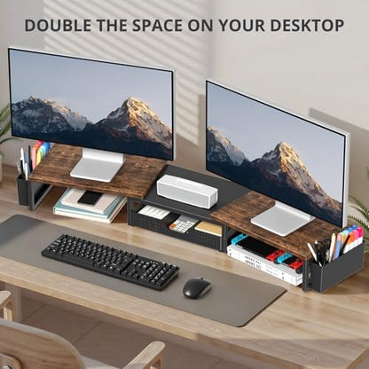 OPNICE Desk Organizers and Accessories, Dual Monitor Stand Riser with