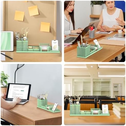 Pen Holder for Desk, 6-Piece Mesh Desk Organizer with Phone Holder