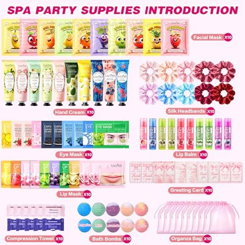 100 PCS Bulk Gifts for Women, Spa Party Favors for Girls with Face