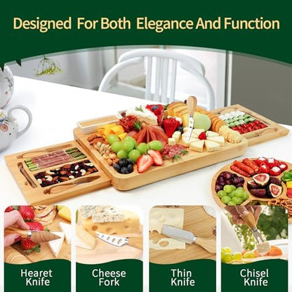 YZS Charcuterie Board Set, Cheese Board & Knife Set with Cheese Tray