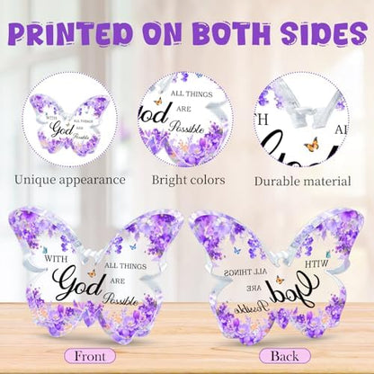 Purple Butterfly Acrylic Desk Accessories Decor for Women