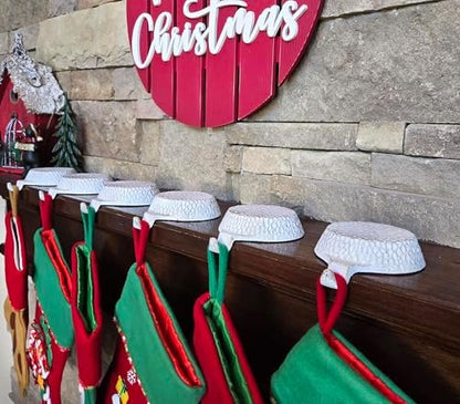 Lulu Decor, Christmas Stocking Holders for Mantle, Hammered Finish