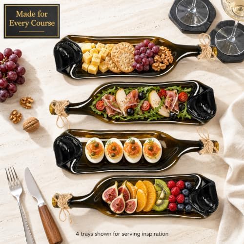 Melted Wine Bottle Serving Tray, Flattened Glass Wine Bottle