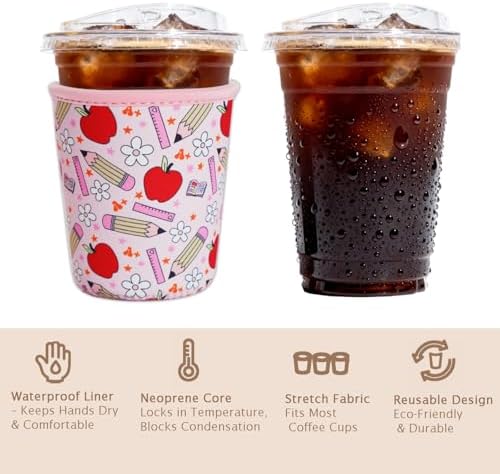 Reusable Insulated Sleeve for Iced Coffee Cup, Coffee Neoprene Sleeve