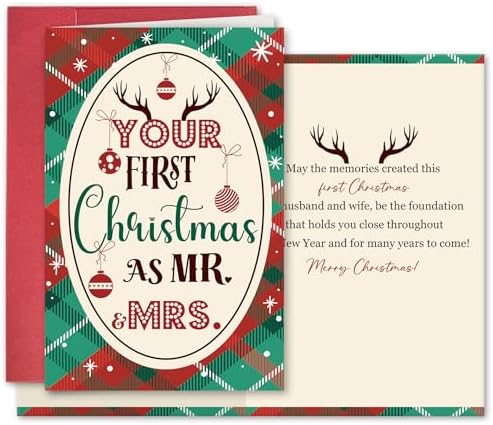 SuperShunhu Heartfelt First Christmas Card for Newlyweds, Xmas Gift