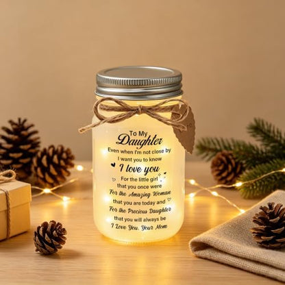 Daughter Gifts from Mom, to My Daughter Mason Jar Night Lights
