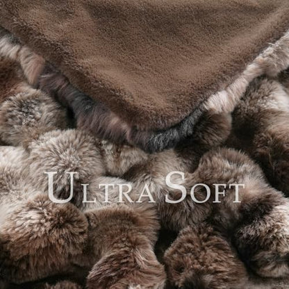 BENVWE Fluffy Faux Fur Throw Blanket for Couch, Soft Plush Thick Cozy