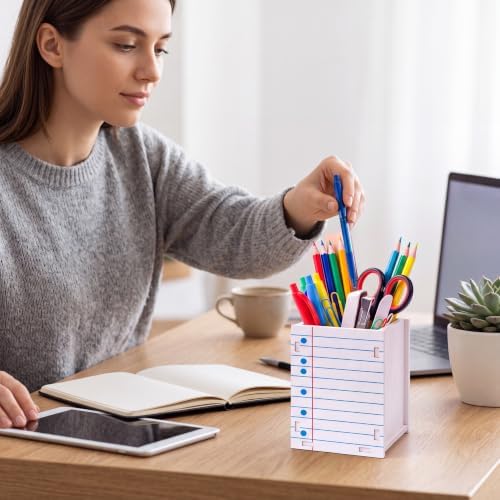 Crtiin 6 Pcs Notebook Shaped Pencil Holder for Back to School Decor