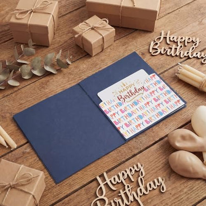 Motiskyy Happy Birthday Gift Card Book, Dark Blue, 3.5 Inch, 5 Slots