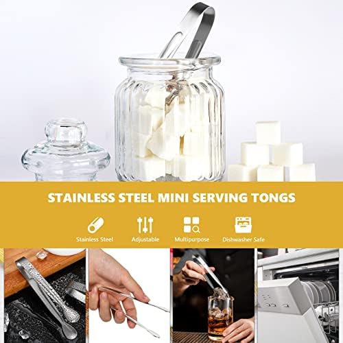 Sieral 10 Pieces Sugar Cube Tongs Mini Spoons Dessert Forks Set