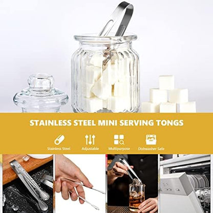 Sieral 10 Pieces Sugar Cube Tongs Mini Spoons Dessert Forks Set