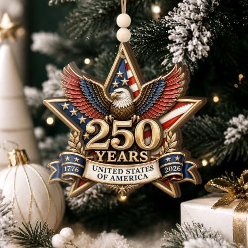 250 Years United States of America Ornament 2026 - Patriotic Bald