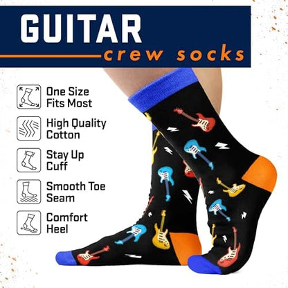 Cool Music Accessories Gifts - Guitar Drum Piano Trumpet Socks, Funny