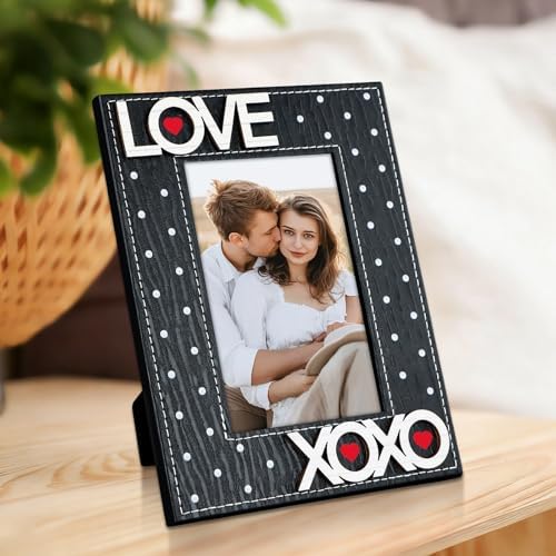 FLYAB Black Love Picture Frame 4x6 Valentines Day Pictrue Frames