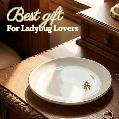 InnoBeta Ladybug Gifts for Girl, Women, Ladybug Ceramic Jewelry Tray