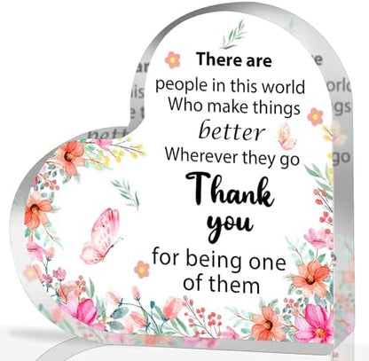 Appreciation Gifts for Women, Acrylic Heart Keepsake,Inspirational