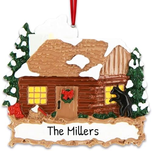 Personalized New Home Ornament 2026, House Warming Log Cabin