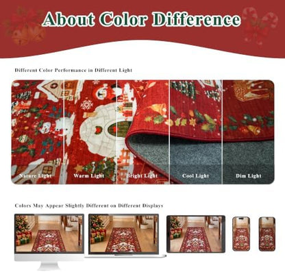 2x3 Christmas Cute Area Rug: Non-Slip Washable Winter Holiday Indoor