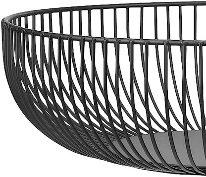 Fruit Bowl for Kitchen Counter, Black Wire Fruit Bowl, Metal