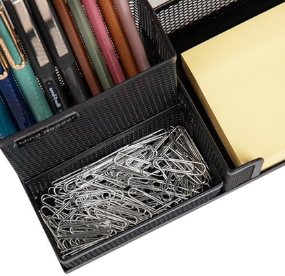 Mind Reader Desktop Organizer, Pen Holder, Clip Basket, Storage