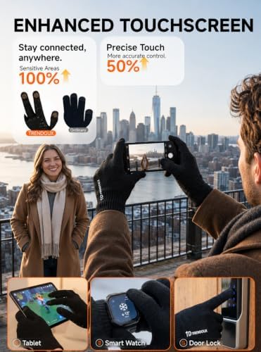 TRENDOUX Winter Gloves for Men Women - Upgraded Touch Screen Cold