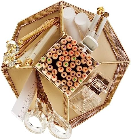 Annova Mesh Desk Organizer Rotate with 5 Compartments Spinning Tidy