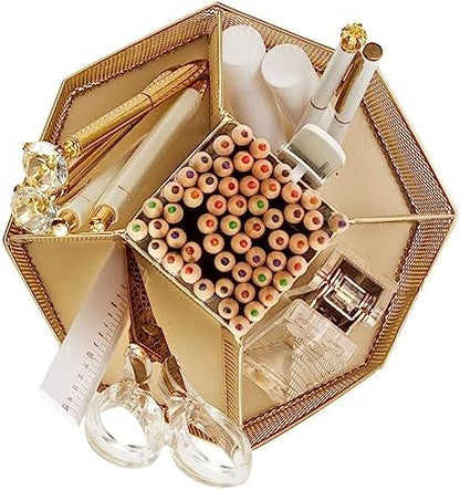 Annova Mesh Desk Organizer Rotate with 5 Compartments Spinning Tidy
