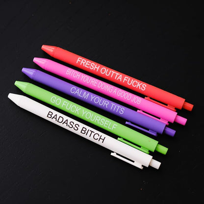 Cityhermit 11Pcs Funny Adult Ballpoint Pen Set, Premium Days of The
