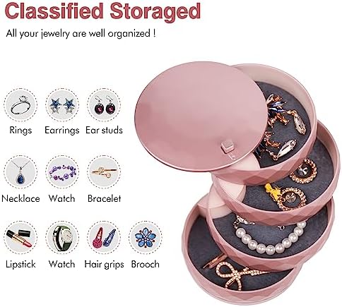 CONBOLA Travel Jewelry Case Box, Small Jewelry Organizer Earring