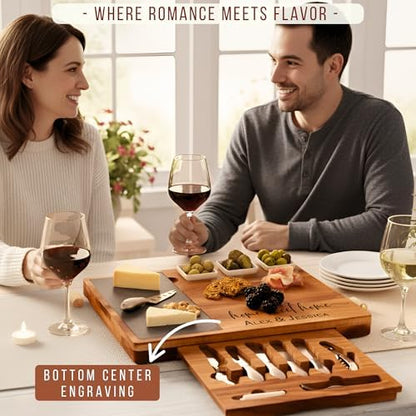Personalized Charcuterie Board Set with Stainless Steel Knives