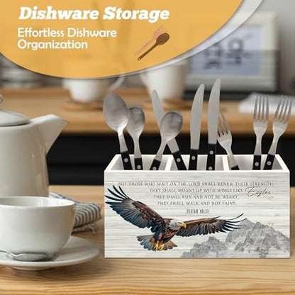 Christian Pen Holder Organizer for Desk Accessories, Eagle Bible Verse