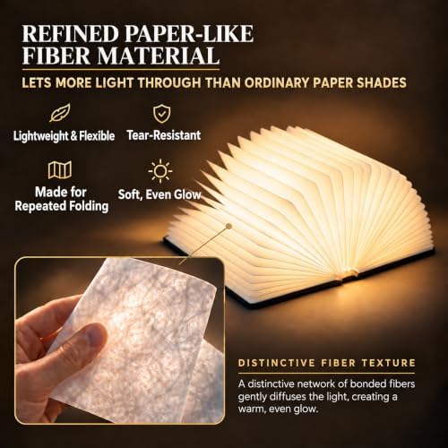 Uniwolk Book Lovers Gifts BookLamp - 5 Color Lights, 1200mah Battery