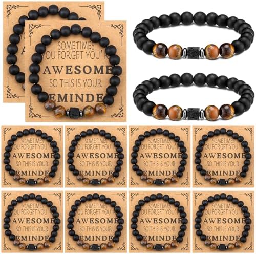 Landical 12 Sets Inspirational Bracelets Bulk for Men Sometimes You