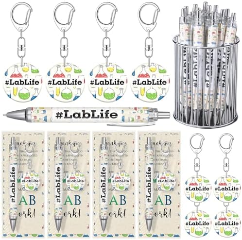 Sureio 18 Sets Lab Week Gifts 2026 Lablife Pen Acrylic Keychain with