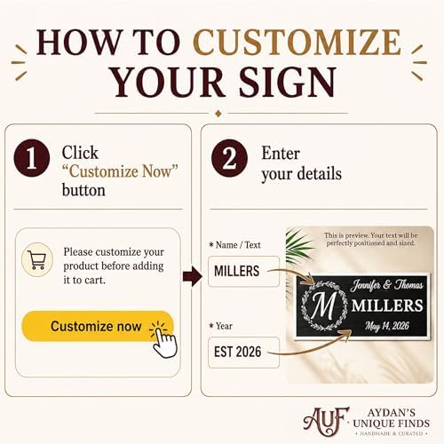 Personalized Wooden Monogram Family Sign with Couples Names, Custom